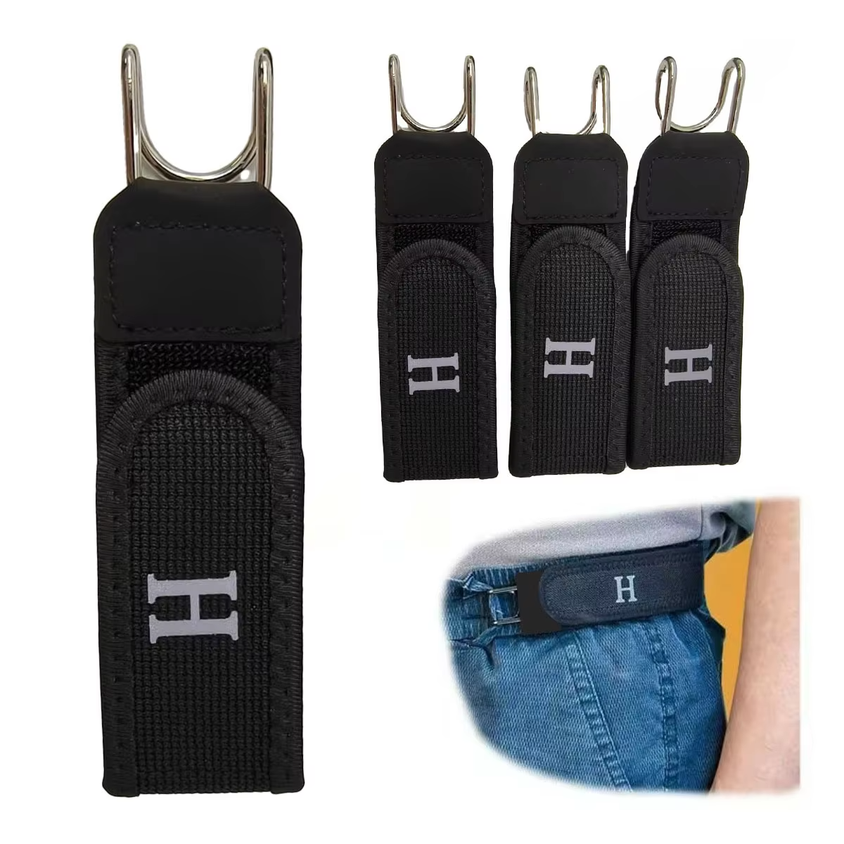 2Pair (4 Pcs) Premium Buckle-less Lazy Belt