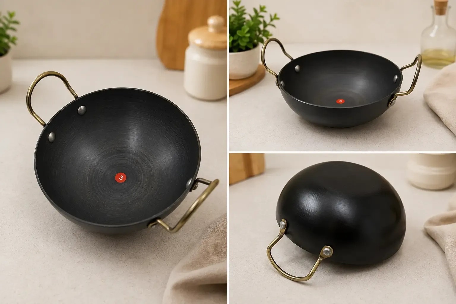 1Pcs Black Colour Premium Tarka Karai - Image 2