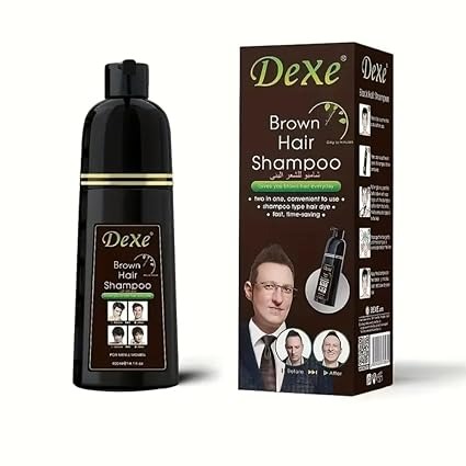 1PCS Dexe Natural Hair Color Dye Shampoo (400ml) - Black - Image 3