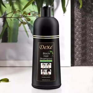2PCS Dexe Natural Hair Color Dye Shampoo (400ml) - Black