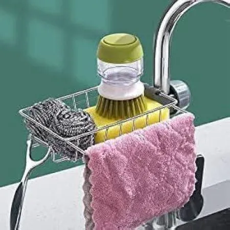 Stainless Steel Faucet Rack - কিচেন সিংক ও বাথরুমের জন্য স্মার্ট অর্গানাইজার - Image 2