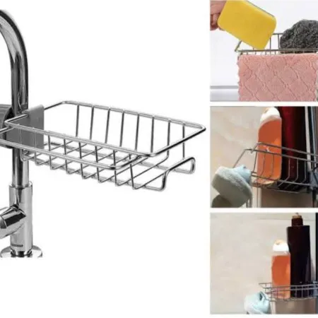 Stainless Steel Faucet Rack - কিচেন সিংক ও বাথরুমের জন্য স্মার্ট অর্গানাইজার - Image 4