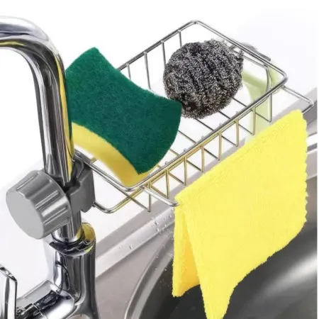 Stainless Steel Faucet Rack - কিচেন সিংক ও বাথরুমের জন্য স্মার্ট অর্গানাইজার - Image 5